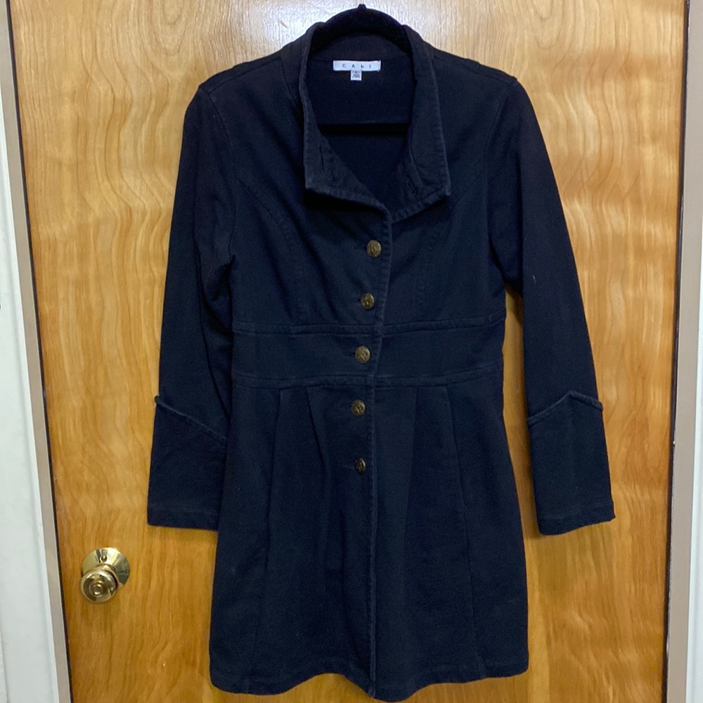 CAbi tailored jacket chevron long sleeves with classic antique brass buttons